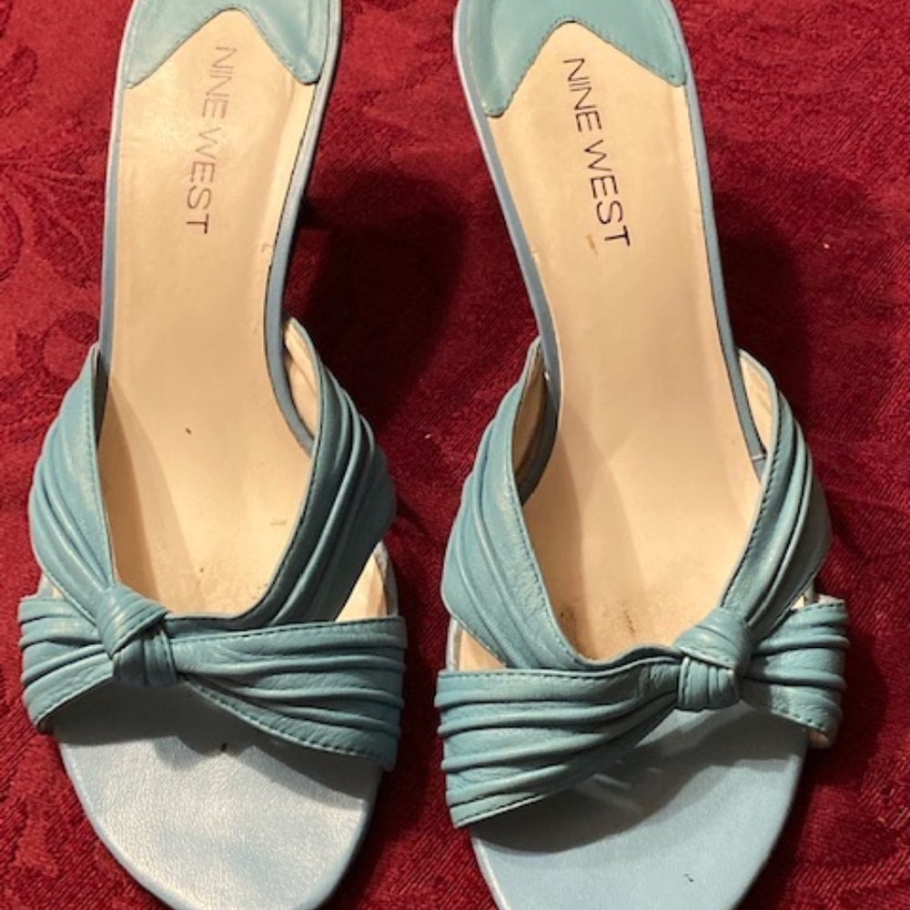Nine West Light Blue Slides